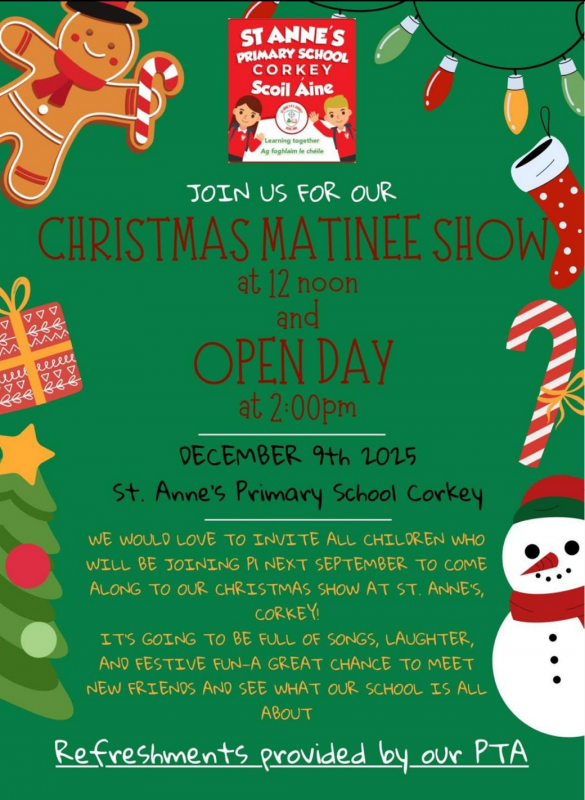 St Anne's Open Day: Tuesday 9th December from 12 noon